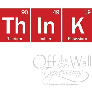 Think Wall Decal - Periodic Table Decal - Elements Vinyl Decal ...