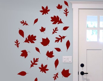 Autumn Leaves vinyl decal set.   Leaves for fall, Thanksgiving decor, Halloween stickers