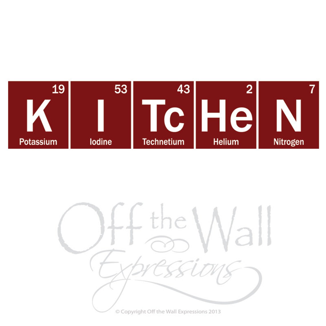 Kitchen Periodic Table Elements Vinyl Wall Art Decal, Chemisty Decal - Etsy