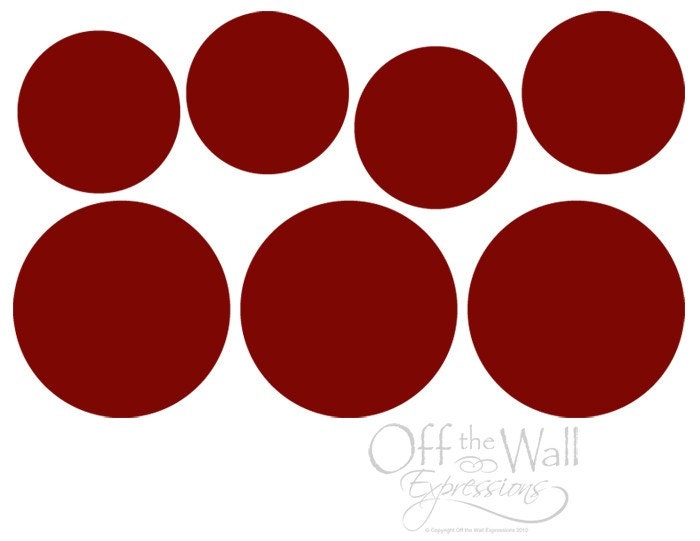 Big Polka Dots Vinyl Decal Set, Circle Wall Decals, Bedroom Decor ...