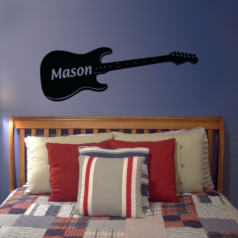 Personalized Guitar Vinyl Decal Guitar Name Decal Name Etsy