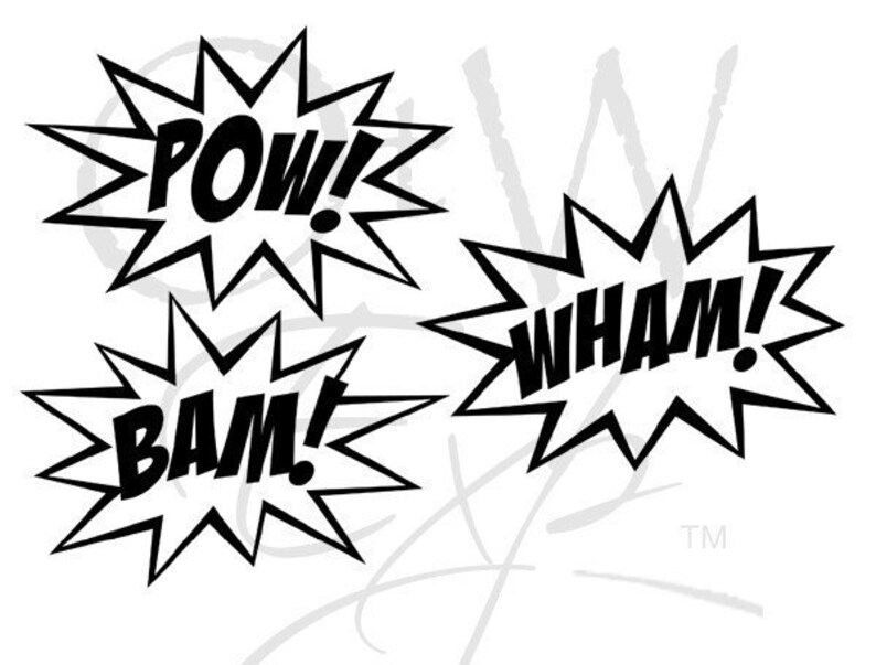 Superhero wall decal, superhero sounds, comic book vinyl decal, bam pow, super hero wall decor, bedroom decor image 2