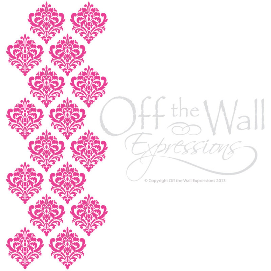 Damask Wall Decal Set of 16 Vinyl Wall Art Vinyl Decals Etsy