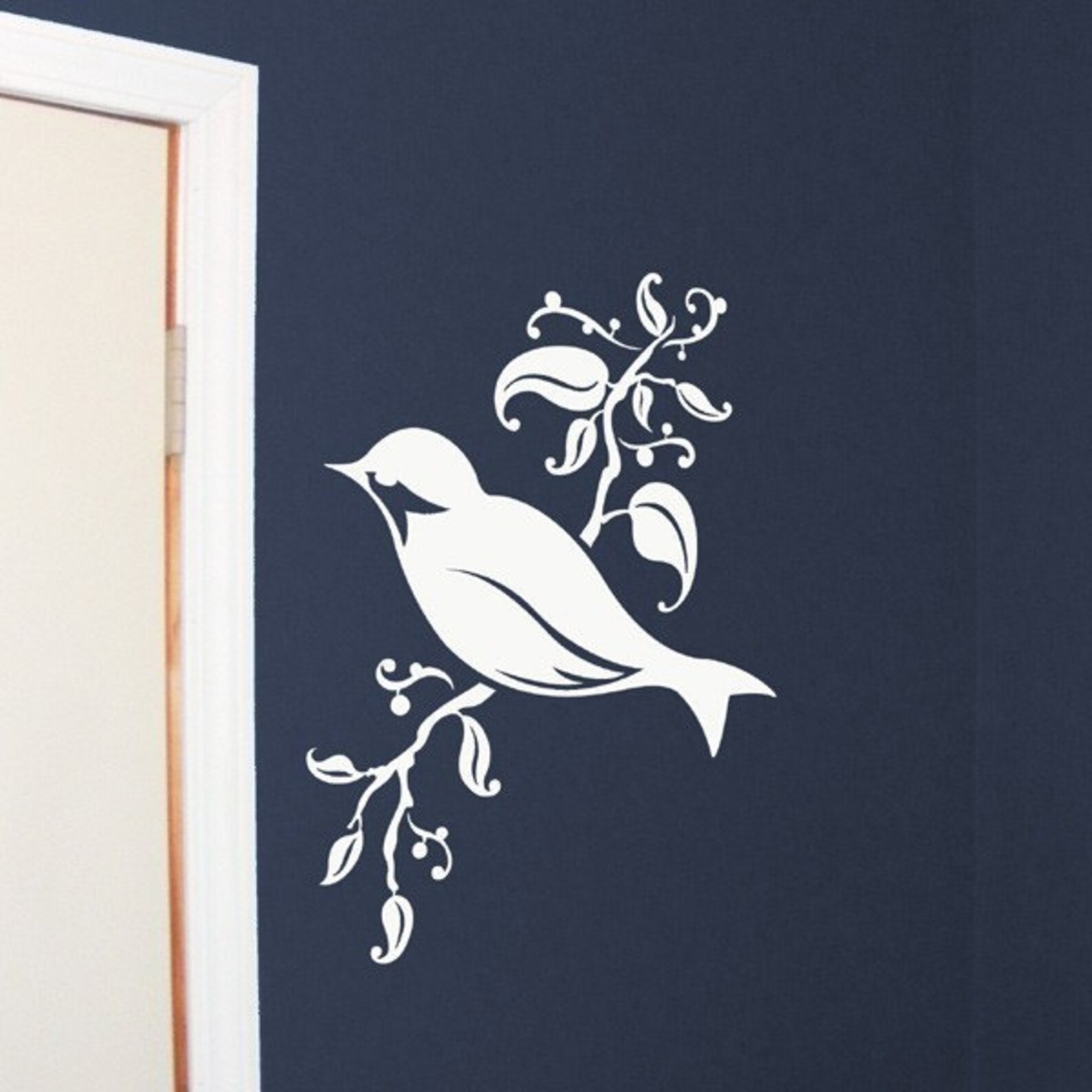 Bird on a Branch Vinyl Wall Art Decal Songbird Decor Etsy
