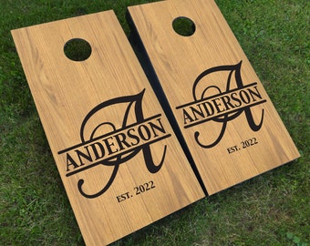 Custom Wedding Cornhole Decals, Name Monogram, Set of Two Cornhole Board Decals, DiY Wedding Sign, personalized