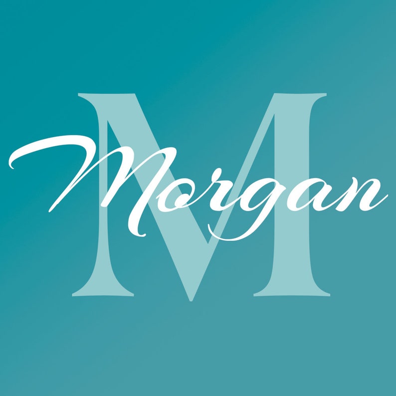 Girls Name Monogram Decal, Personalized Vinyl Decal, Initial and Name ...