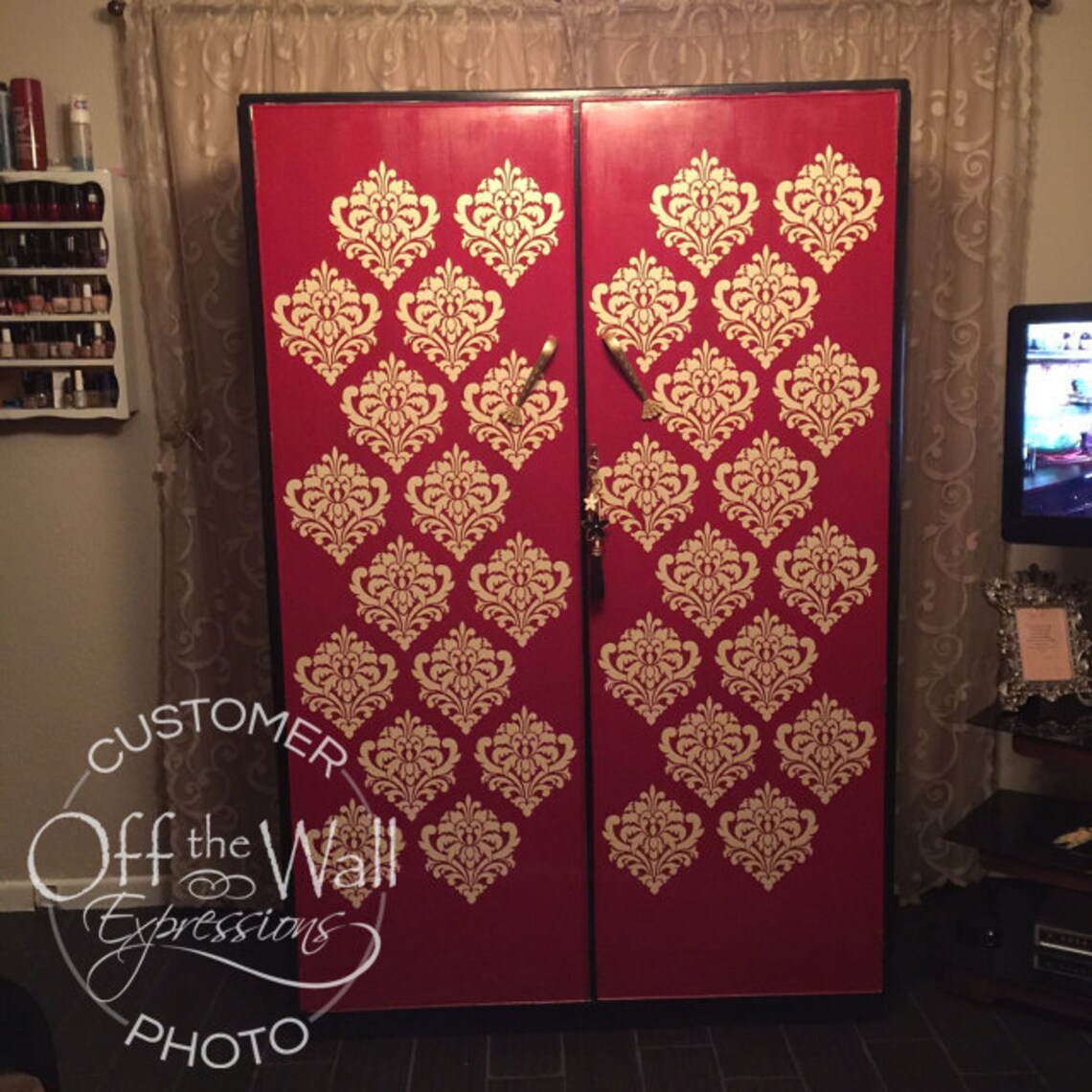 Damask Wall Decal Set of 16 Vinyl Wall Art Vinyl Decals Etsy