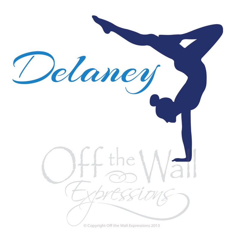 Personalized Gymnast Decal Monogram Wall Decal Girl Name Etsy