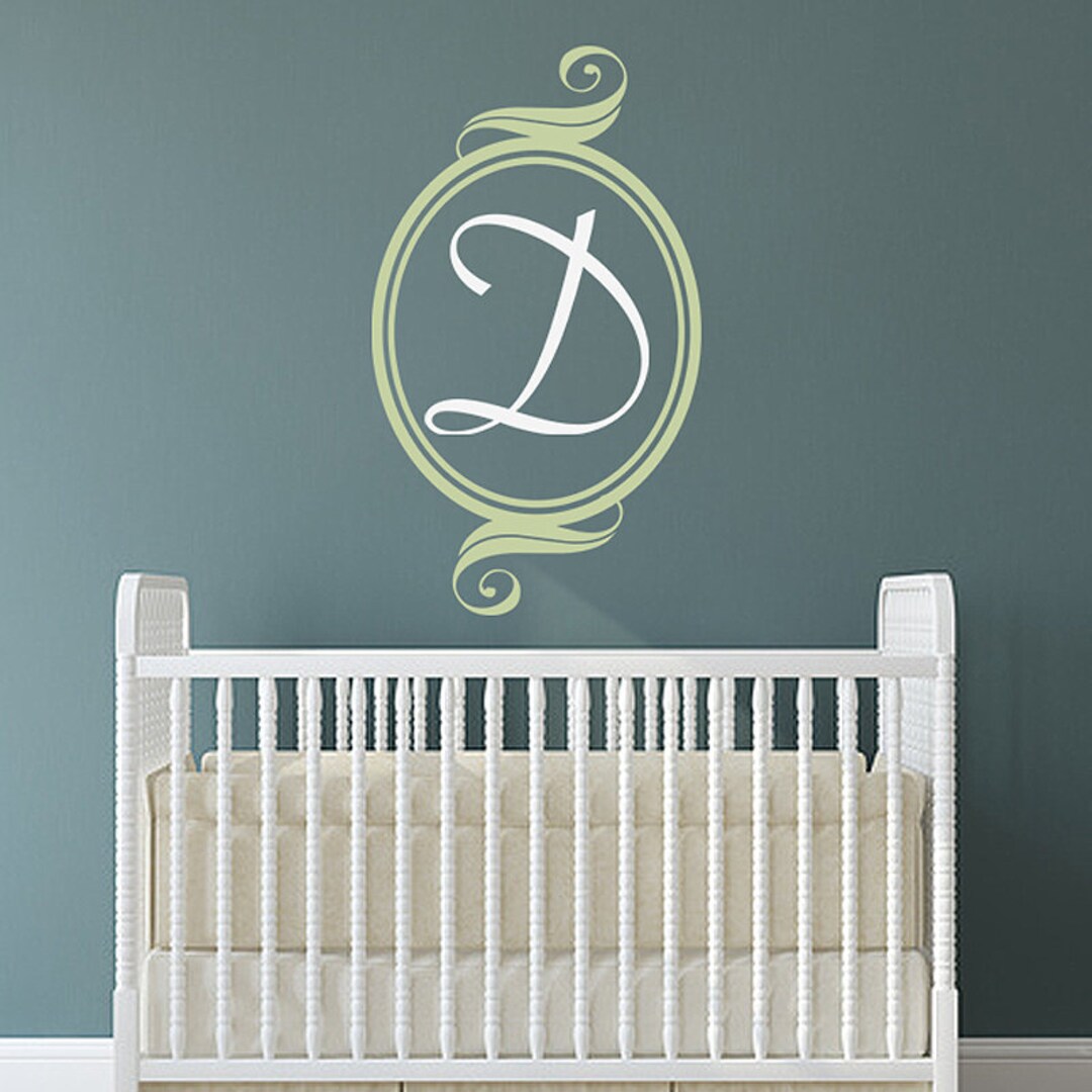 Monogram Wall Decal - Initial Wall Decal - Personalized Nursery ...