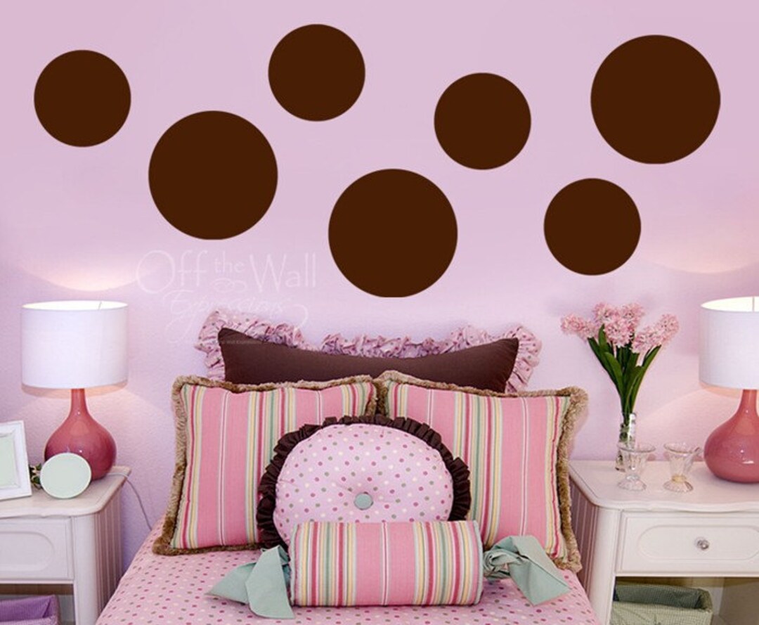 Big Polka Dots Vinyl Decal Set, Circle Wall Decals, Bedroom Decor ...