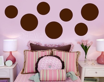 Big Polka Dots vinyl decal set, circle wall decals, bedroom decor, decals for nursery