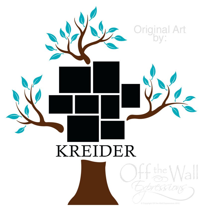 Family Tree Decal Personalized With Family Name Genealogy Etsy