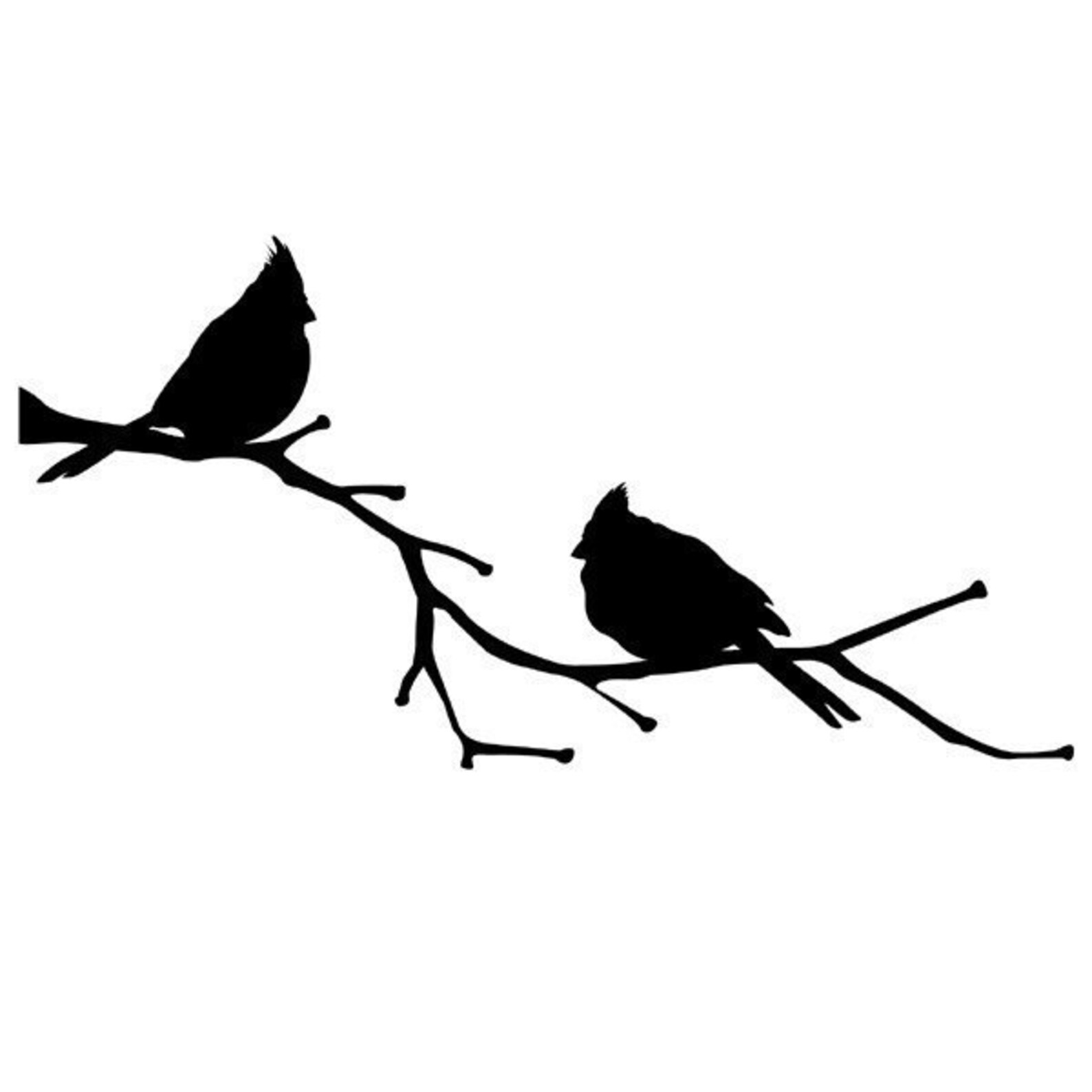 Cardinal Birds on a Branch Vinyl Wall Decal Cardinal Decor Etsy