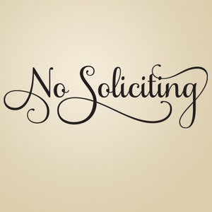 No Soliciting sign, front door decal, no solicitation vinyl door notice, no solicit decal image 3