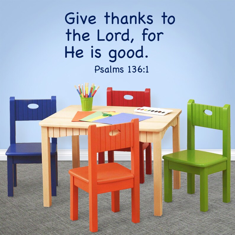 Give Thanks To The Lord Nursery Wall Decal Psalms 136 1 Childrens Decor Kids Church Daycare Preschool Sunday School