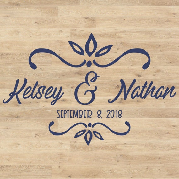 Xl Wedding Dance Floor Decal With Scrolls 0470 Personalized Etsy