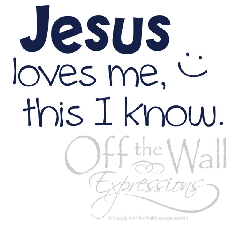 Jesus Loves Me vinyl decal, children's wall art sticker, bedroom decor, nursery, religious decals image 3