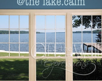 At the lake.calm vinyl decal, beach decal, lake house decor, beach wall decor, cottage decor