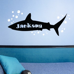 Shark Wall Decal, Personalized Shark Decal, Underwater theme, Beach wall decal, kids room decal