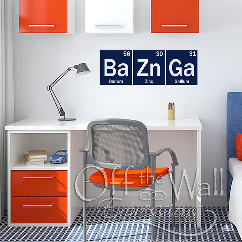 Bazinga Periodic Table Elements Vinyl Wall Art Decal Sheldon Cooper Big Bang Theory Science Decal