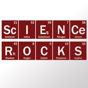 Science Rocks periodic vinyl decal, science wall decal, classroom teacher decor, chemistry dorm decal, table of elements image 2