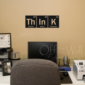 Think Wall Decal - Periodic Table Decal - elements vinyl decal - science decor