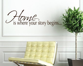 Home is Where Your Story Begins - vinyl wall words - vinyl home decal - family decals