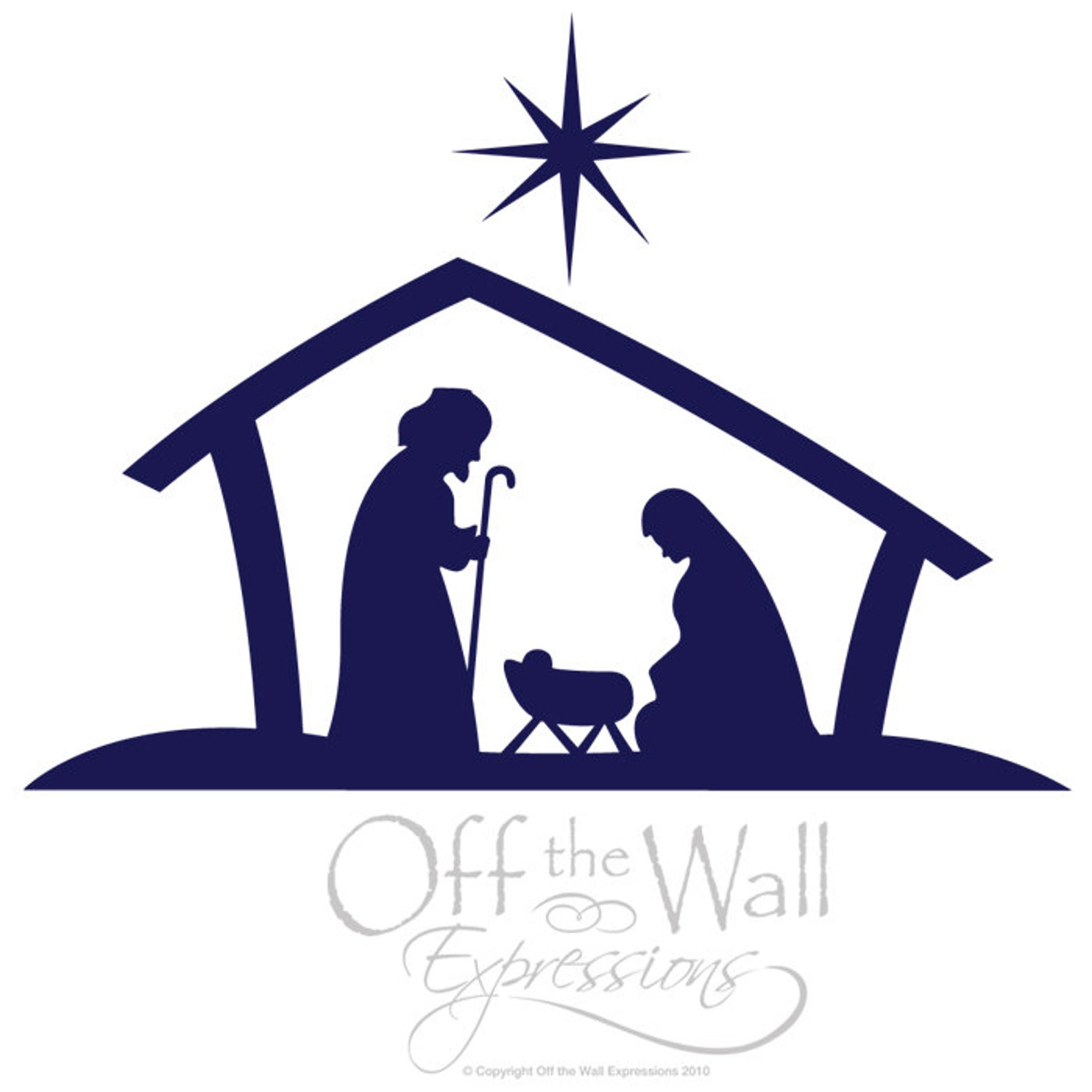 Nativity Manger Scene Christmas Vinyl Wall Decal Nativity Etsy