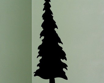 Pine Tree Wall Decal, cabin vinyl decal, evergreen tree, childrens forest decal