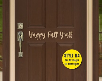 Happy Fall Y'all vinyl front door decal, Fall decor,