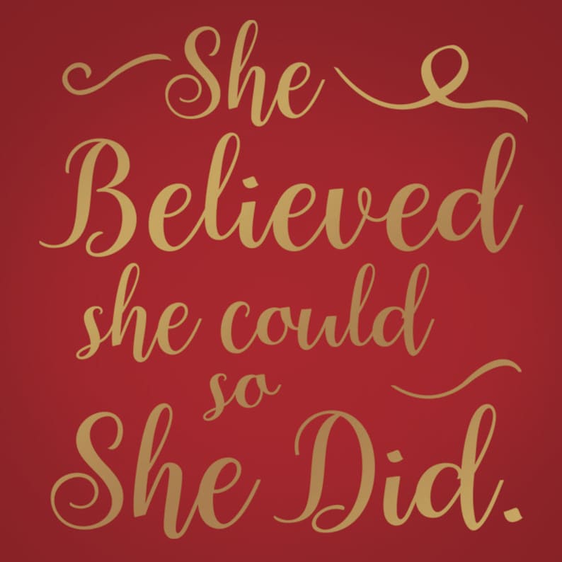 She Believed She Could so She Did Decal Vinyl Wall Sticker Etsy