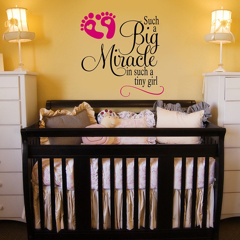 Baby Girl Nursery Decal Such a Big Miracle Vinyl Wall Decal Etsy