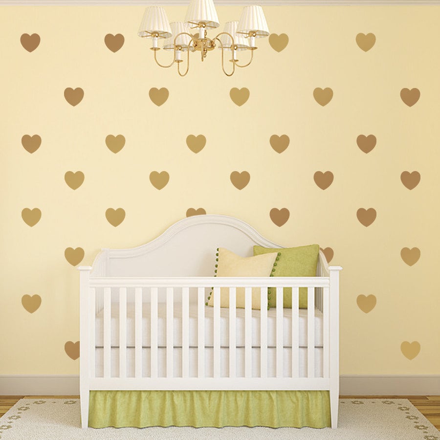 Gold decals gold heart vinyl wall decals nursery decor Etsy