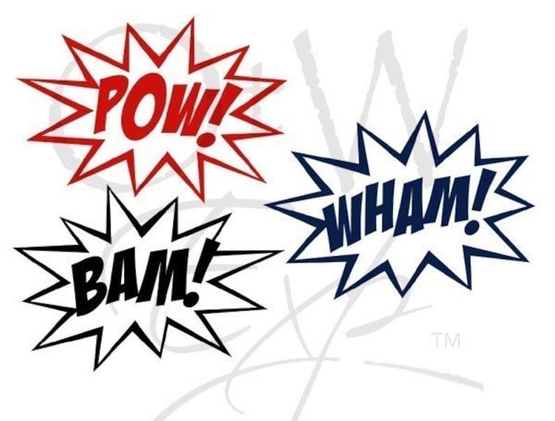 Superhero wall decal, superhero sounds, comic book vinyl decal, bam pow, super hero wall decor, bedroom decor image 3