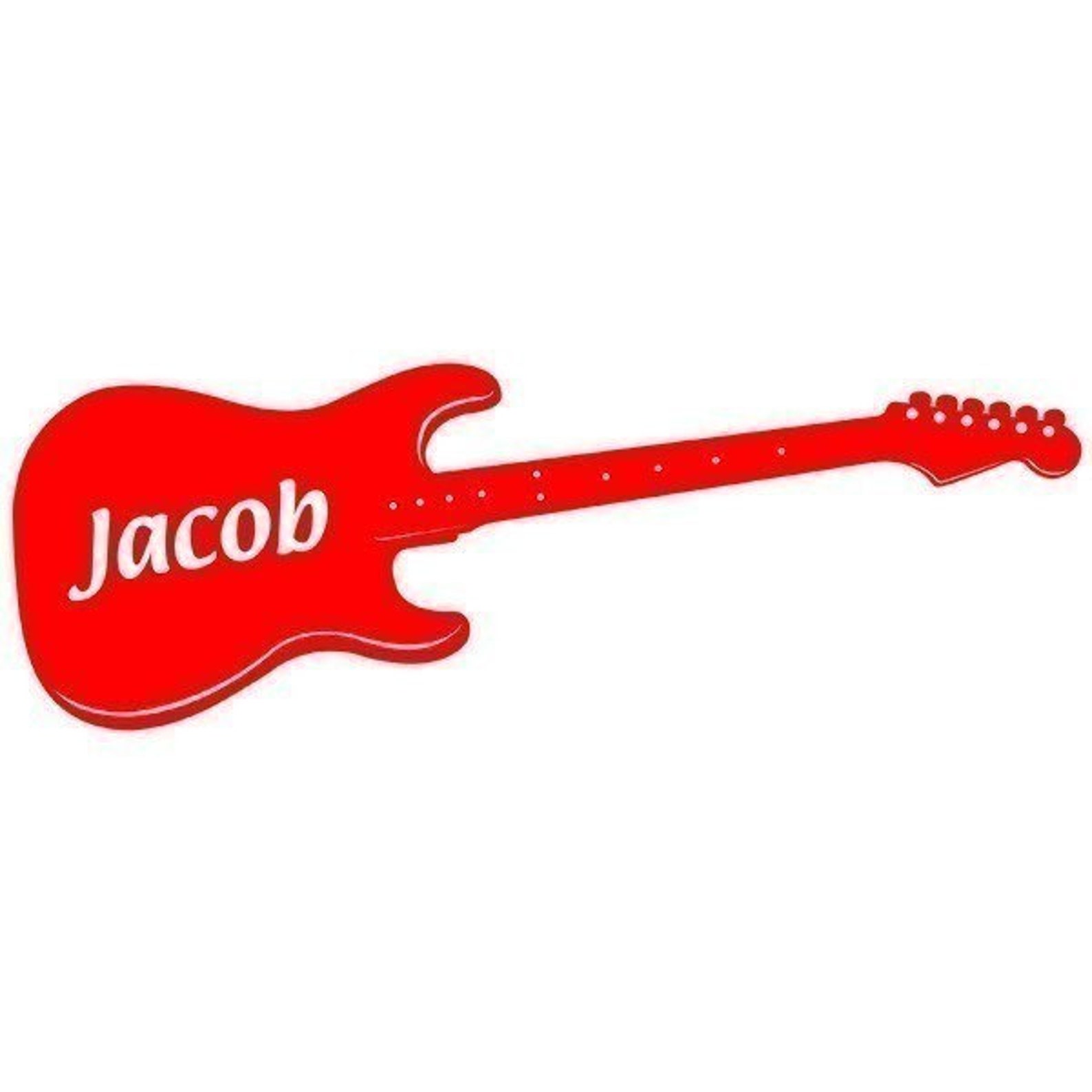 Guitar Vinyl Decal Personalized Decal Guitar Wall Decor Etsy