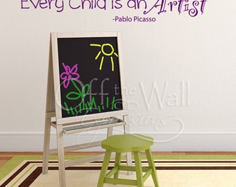 Every Child is an Artist, vinyl wall decal, kid art display, teacher decals, daycare, preschool, nursery, playroom, or bedroom decor