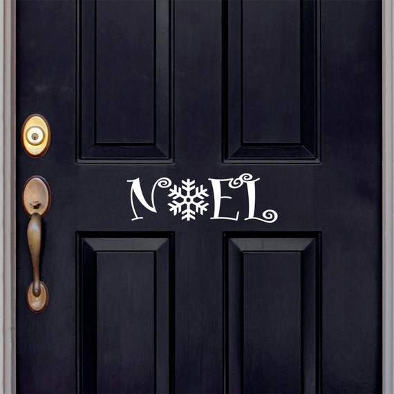 Christmas Decal Noel Front Door Decal Snowflake Door Decor Etsy