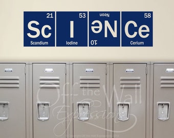 Science Periodic table decal - elements vinyl wall art decal - classroom teacher decor - chemistry decal