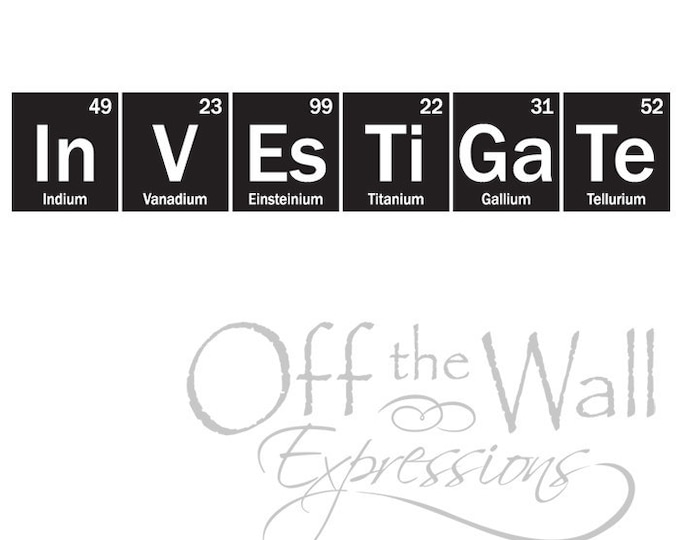 Kitchen Periodic Table Elements Vinyl Wall Art Decal, Chemisty Decal ...
