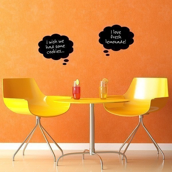 Chalkboard vinyl decals - thought bubbles - dorm room decor - wedding photo prop