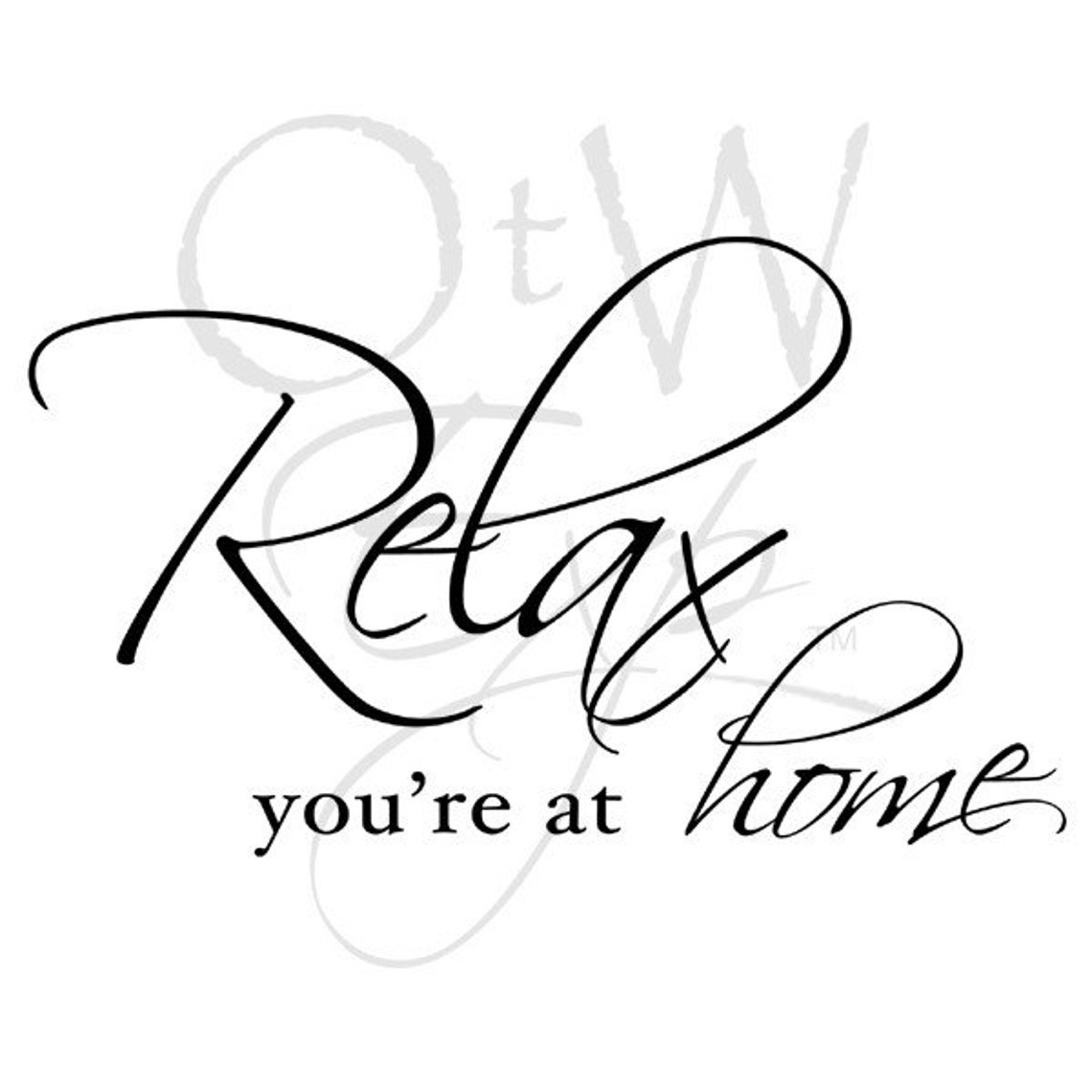 Relax Wall Decal You're at Home Vinyl Wall Words Calm Etsy