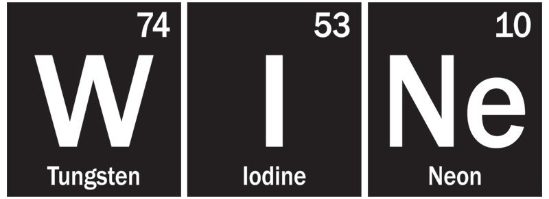 Periodic Table Wine Vinyl Decal - Table of Elements Decor - Wine Decal ...