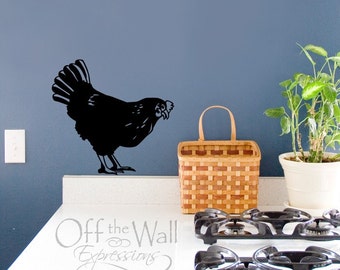 Chicken wall decal, farmhouse decor, decals for kitchen, french country, shabby chic