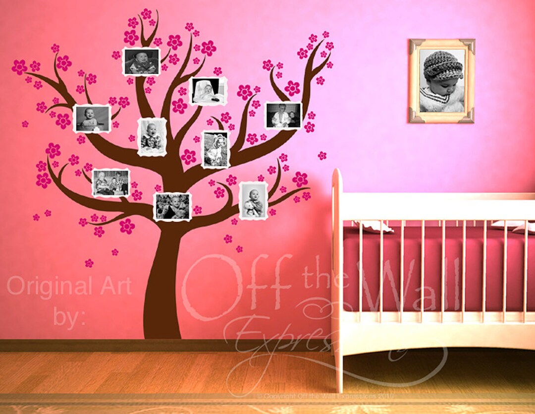 Nursery Room Family Tree Decal, Family Photo Display, Baby Room Decor