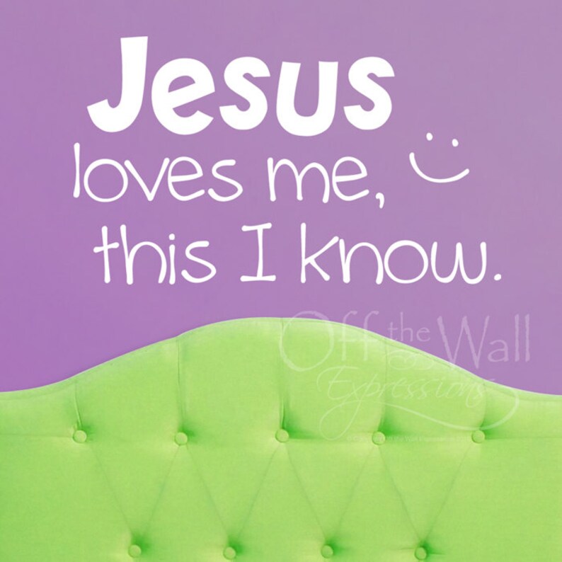 Jesus Loves Me vinyl decal, children's wall art sticker, bedroom decor, nursery, religious decals image 2