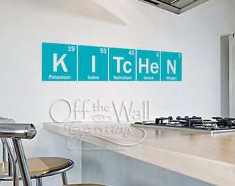 Kitchen Periodic Table elements vinyl wall art decal, chemisty decal