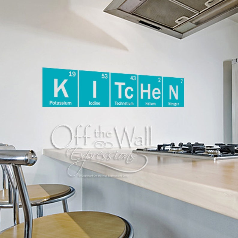 Kitchen Periodic Table Elements Vinyl Wall Art Decal, Chemisty Decal ...