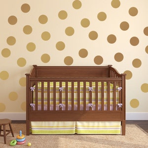 Wall confetti, polka dots, vinyl decals, ceiling decals, toddler room decor, metallic gold dots, circle decals image 3