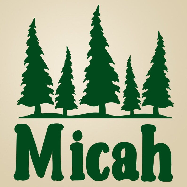 pine tree decals Nursery wall Decal childrens bedroom decal adventure decor woodland nursery Personalized Name Vinyl Decal