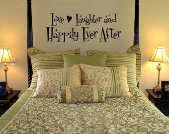 Happily Ever After vinyl decal, Love, Laughter and Happily Ever After, wedding decor